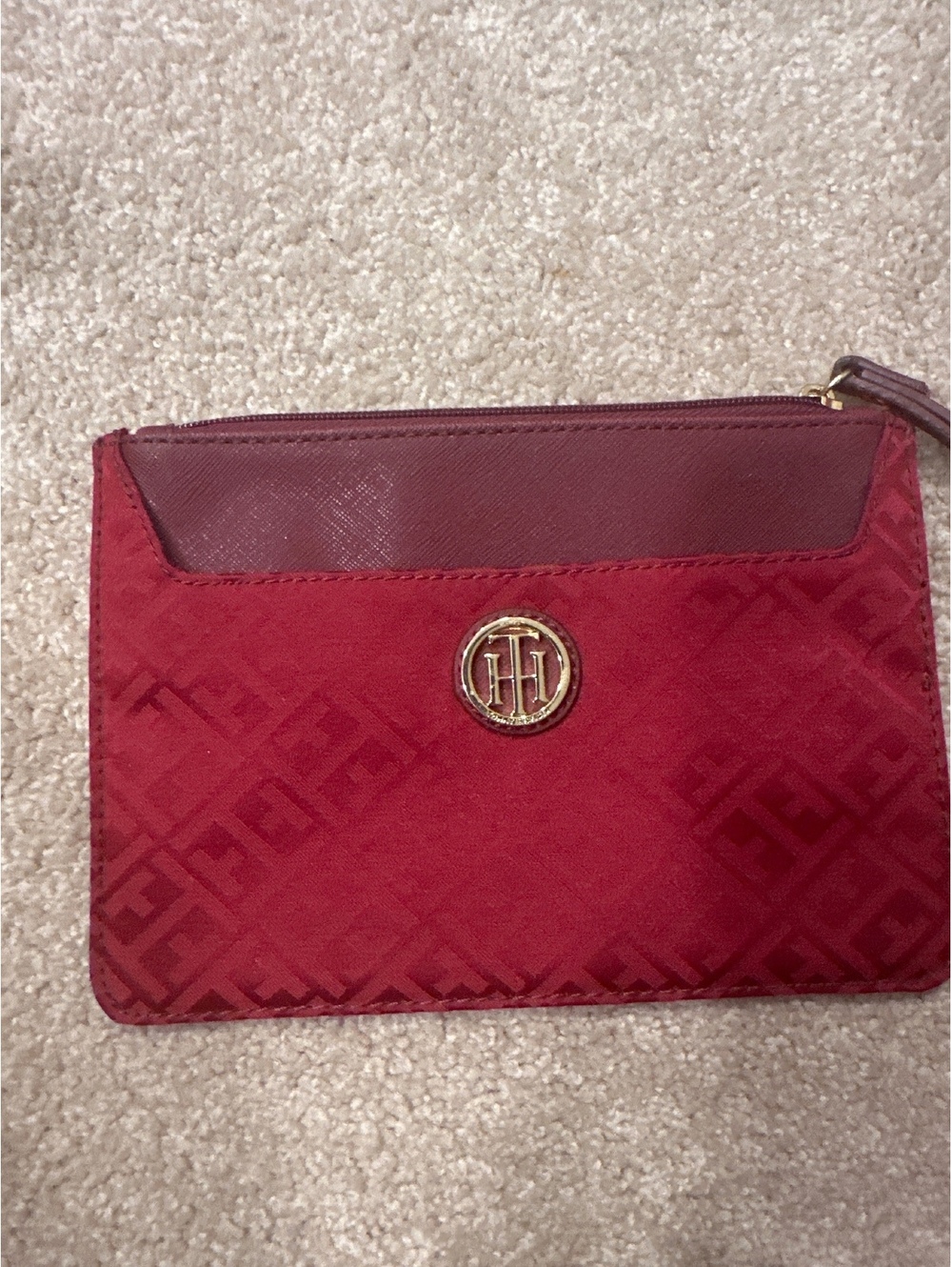 (2)Tommy Hilfiger Red Wristlet Clutch Bag